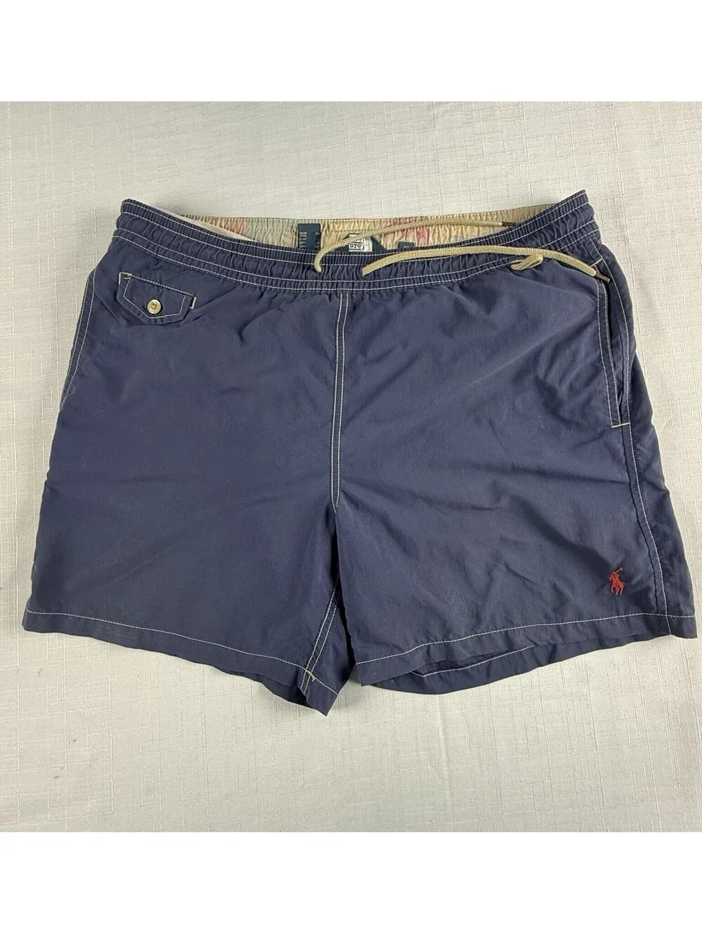 Polo Ralph Lauren Traveler Swim Trunks Men’s Large Navy Blue Mesh Lined Pony